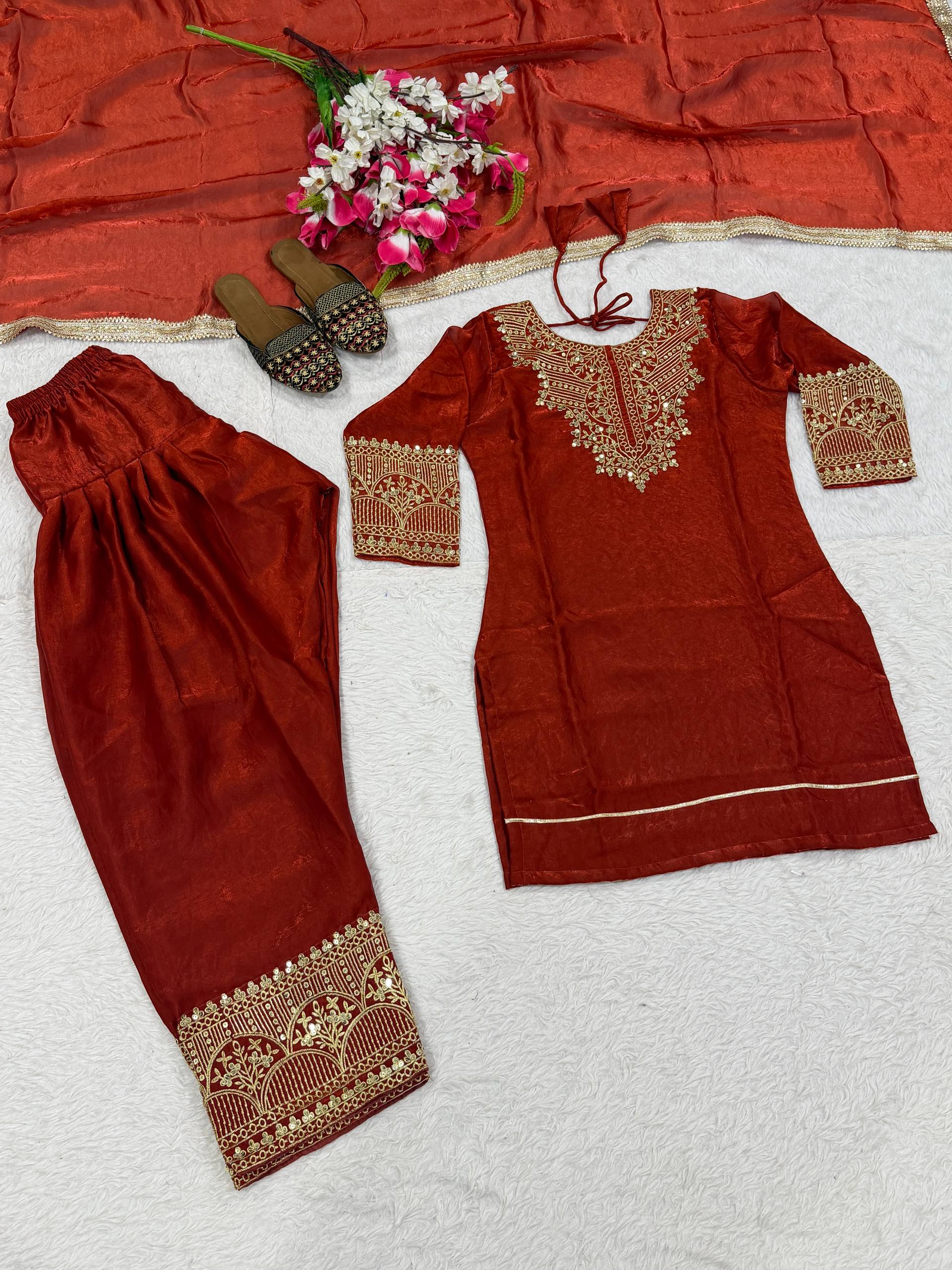 Midnight Terracotta Luminous Salwar Set